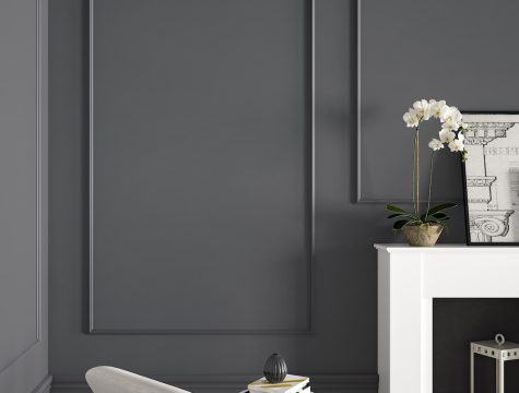 Boiserie Tiziano cornici vista2 particolare grigio scuro