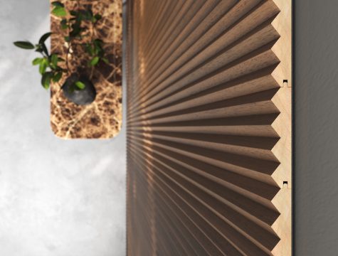 Boiserie VERTICAL Plissè Noce chiaro vista2