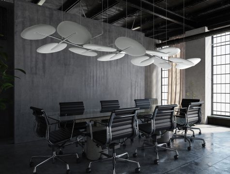 contemporary concrete office meeting room