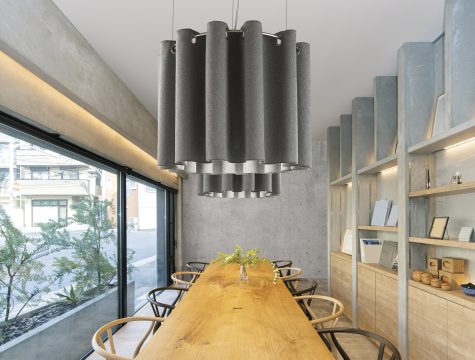 large table in bright room